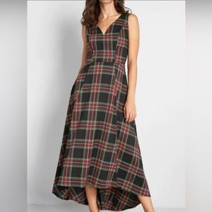 Plaid High/Low Isabella Rock Check Maxi Dress From ModCloth/Collectif
